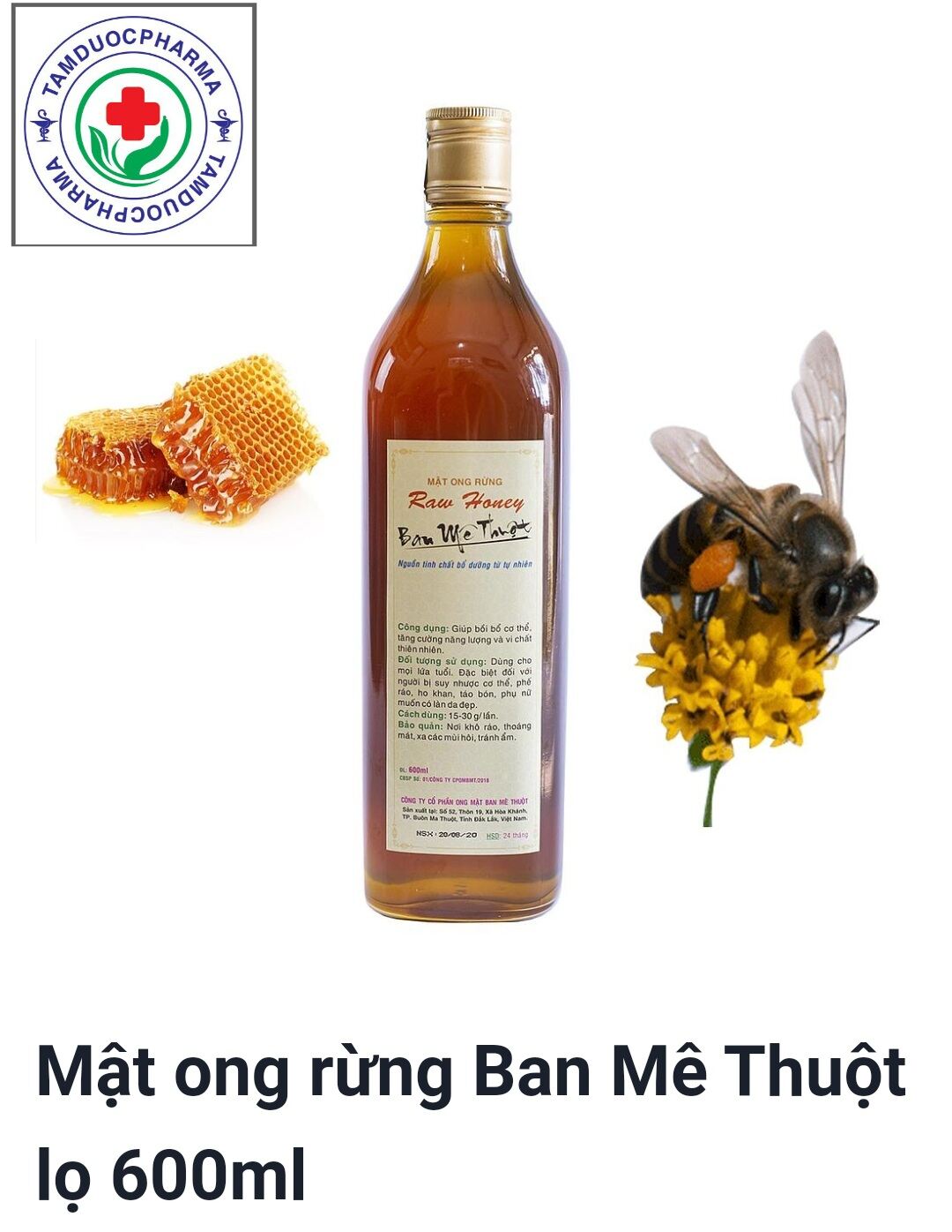Mật ong rừng Ban Mê Thuật chính hãng chai 600ml