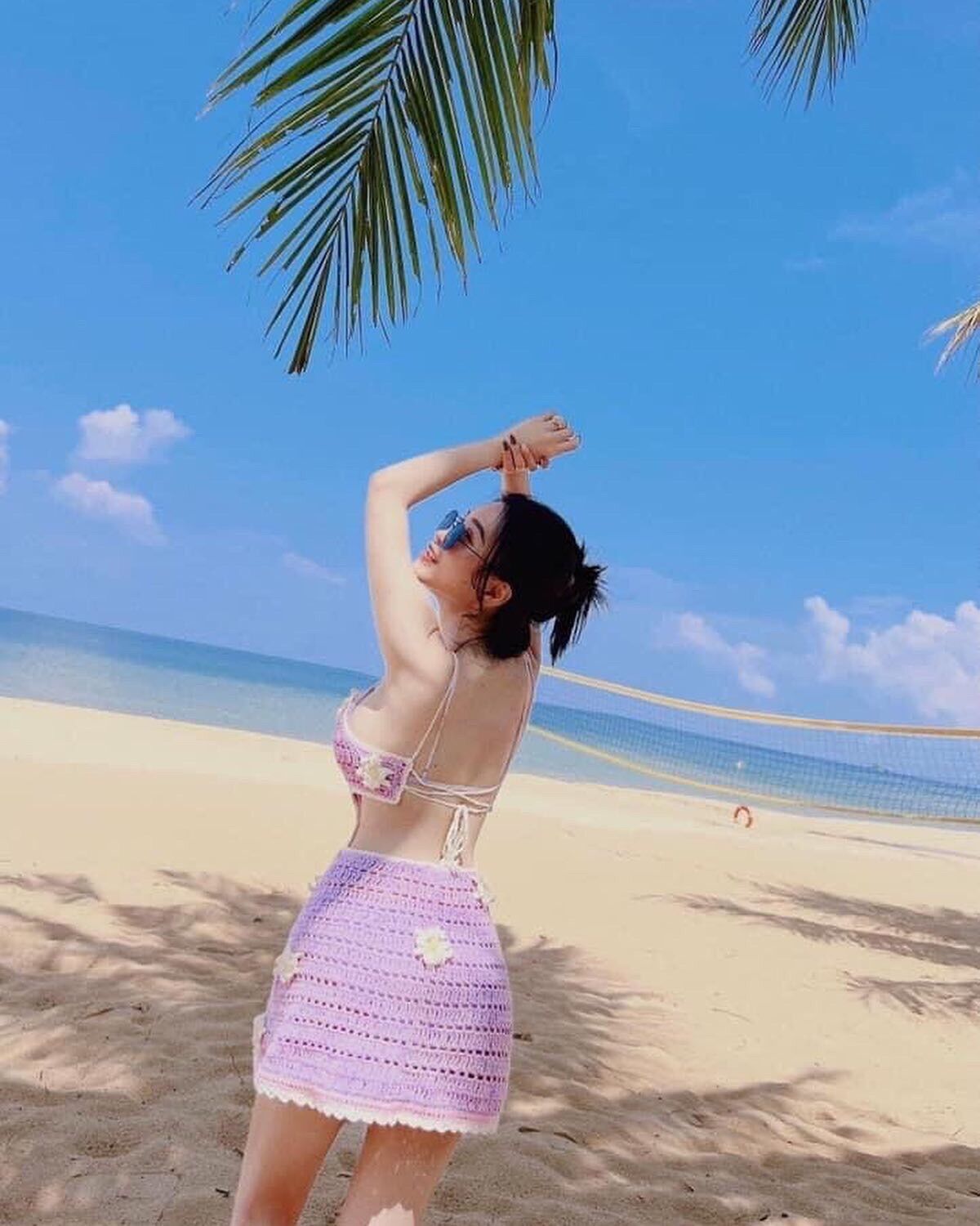ĐẦM LEN MÓC TÍM