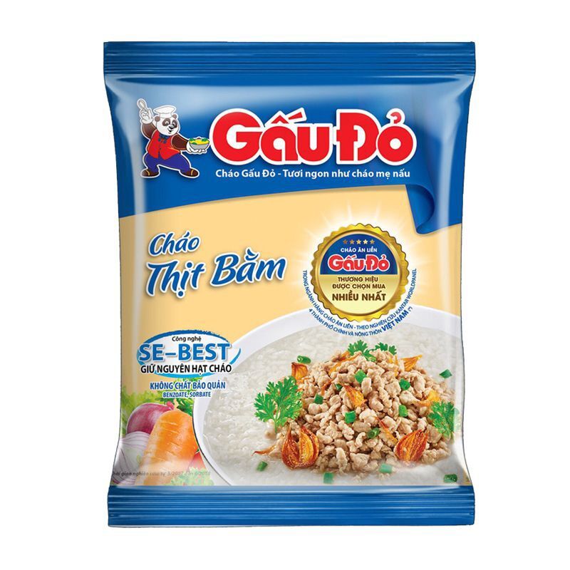 Combo 10 Gói Cháo Gấu Đỏ Thịt Bằm Gói 50G