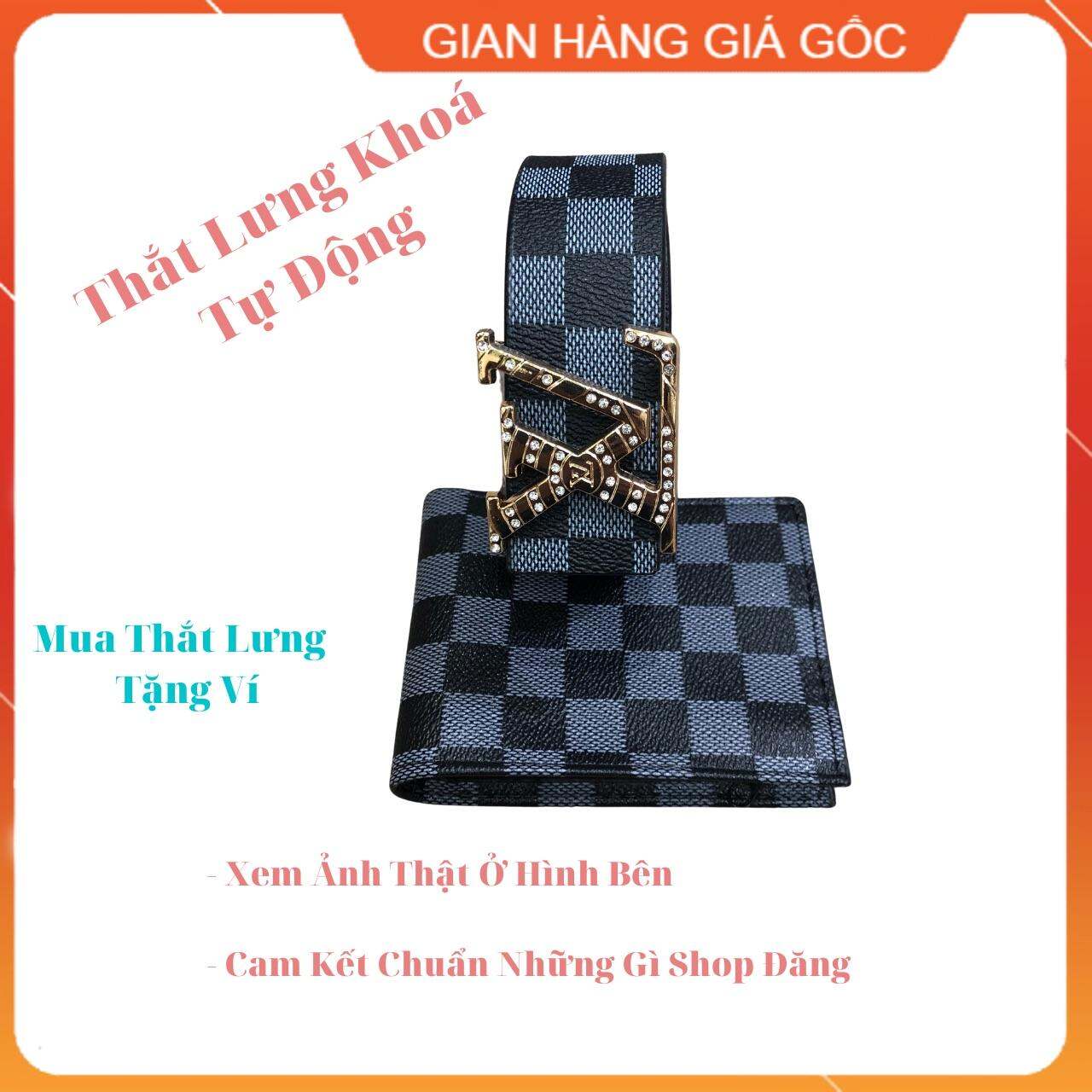 Mua Thắt Lưng LV Xanh Tặng Kèm Ví Da Xanh Karo Cao Cấp, Thắt Lưng Nam Ví Da Nam Cao Cấp Giá Rẻ