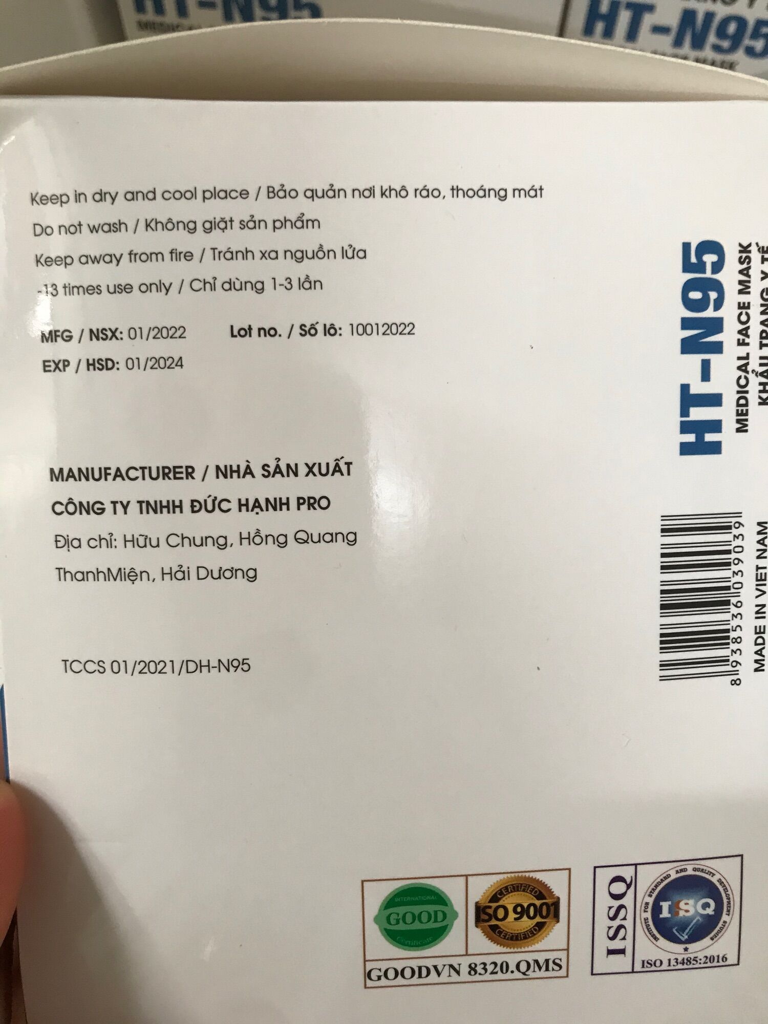 Khẩu Trang N95 Có Van Thở ( hộp 20 chiếc )