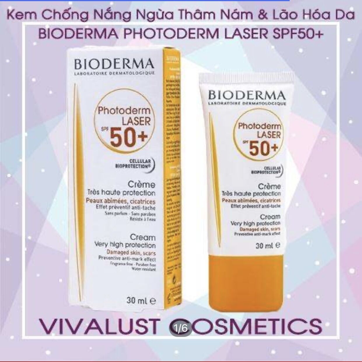 [HCM]Kem Chống Nắng BIODERMA Photoderm LASER SPF 50+ (30ml) - Ngăn Ngừa Thâm Nám & Lão Hóa Da