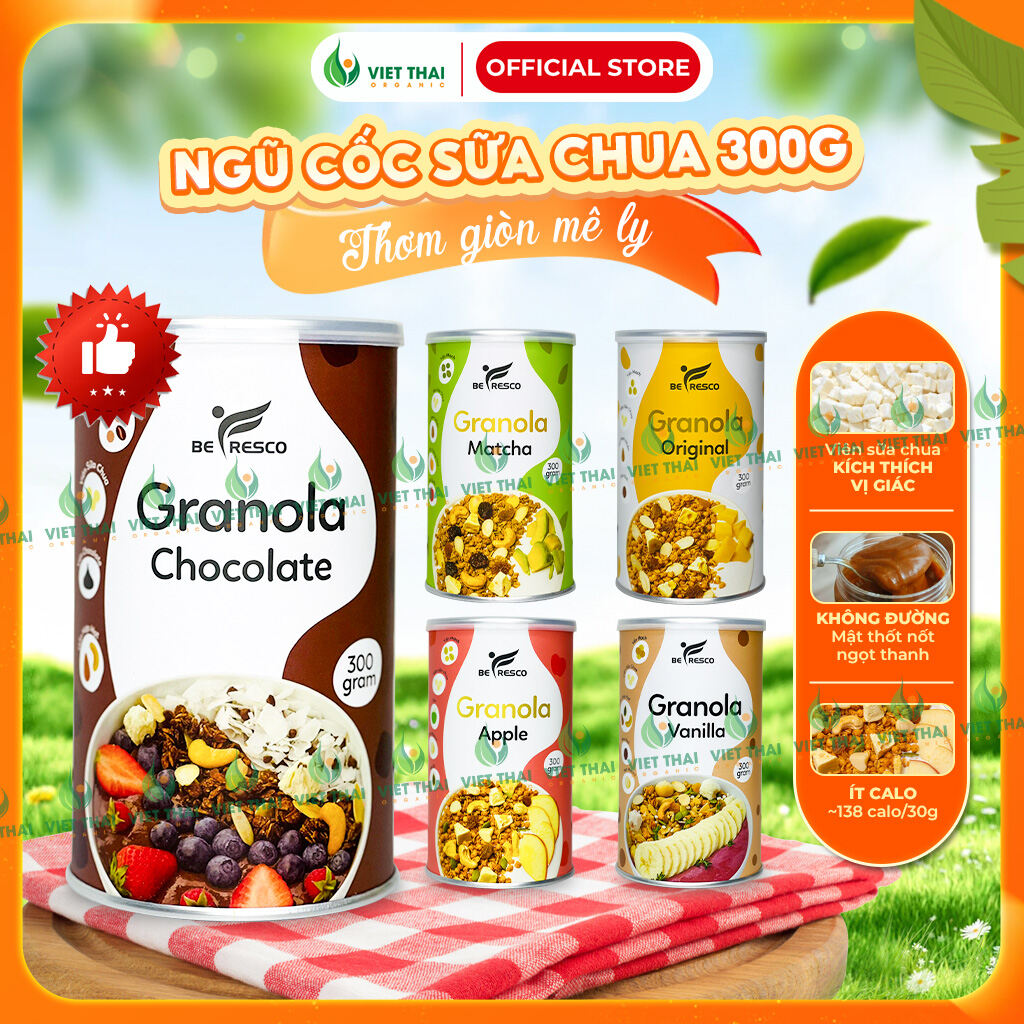 Ngũ Cốc Giảm Cân Ăn Sáng Ăn Kiêng Vị Hoa Quả Trái Cây Mix Sữa Chua Sấy Khô Siêu Ngon (300G) - Việt Thái Organic