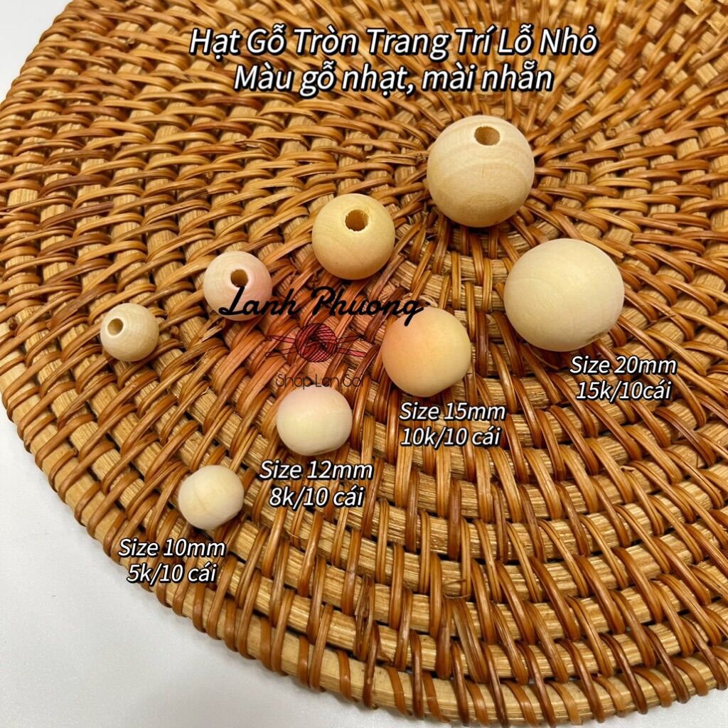 Hạt gỗ viên tròn lỗ nhỏ