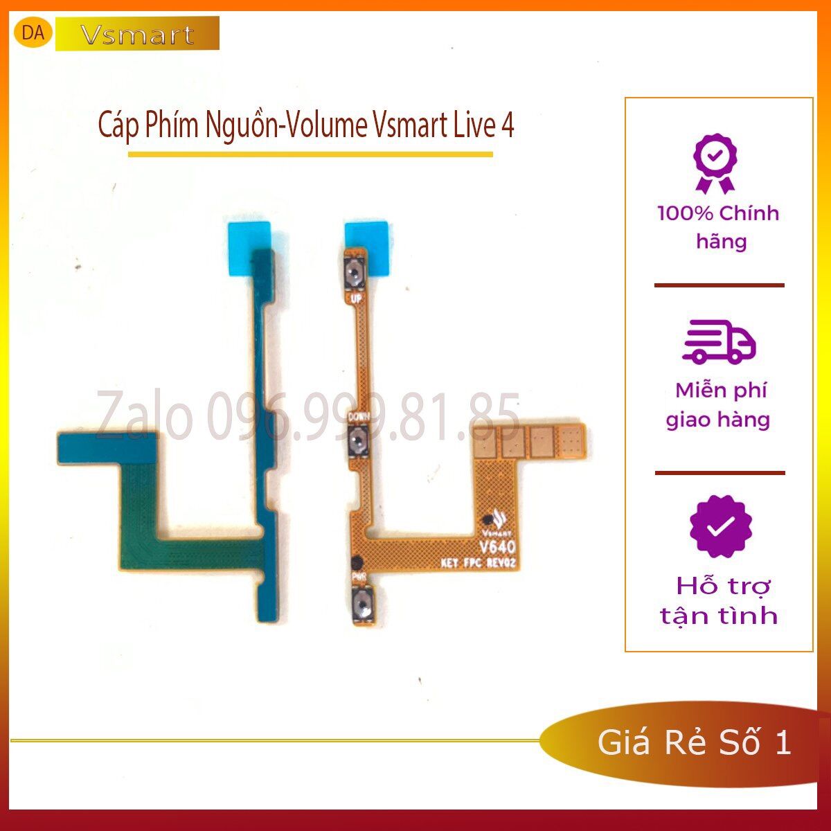 Cáp Phím Nguồn_Volume Vsmart Live 4 Zin New Chính Hãng