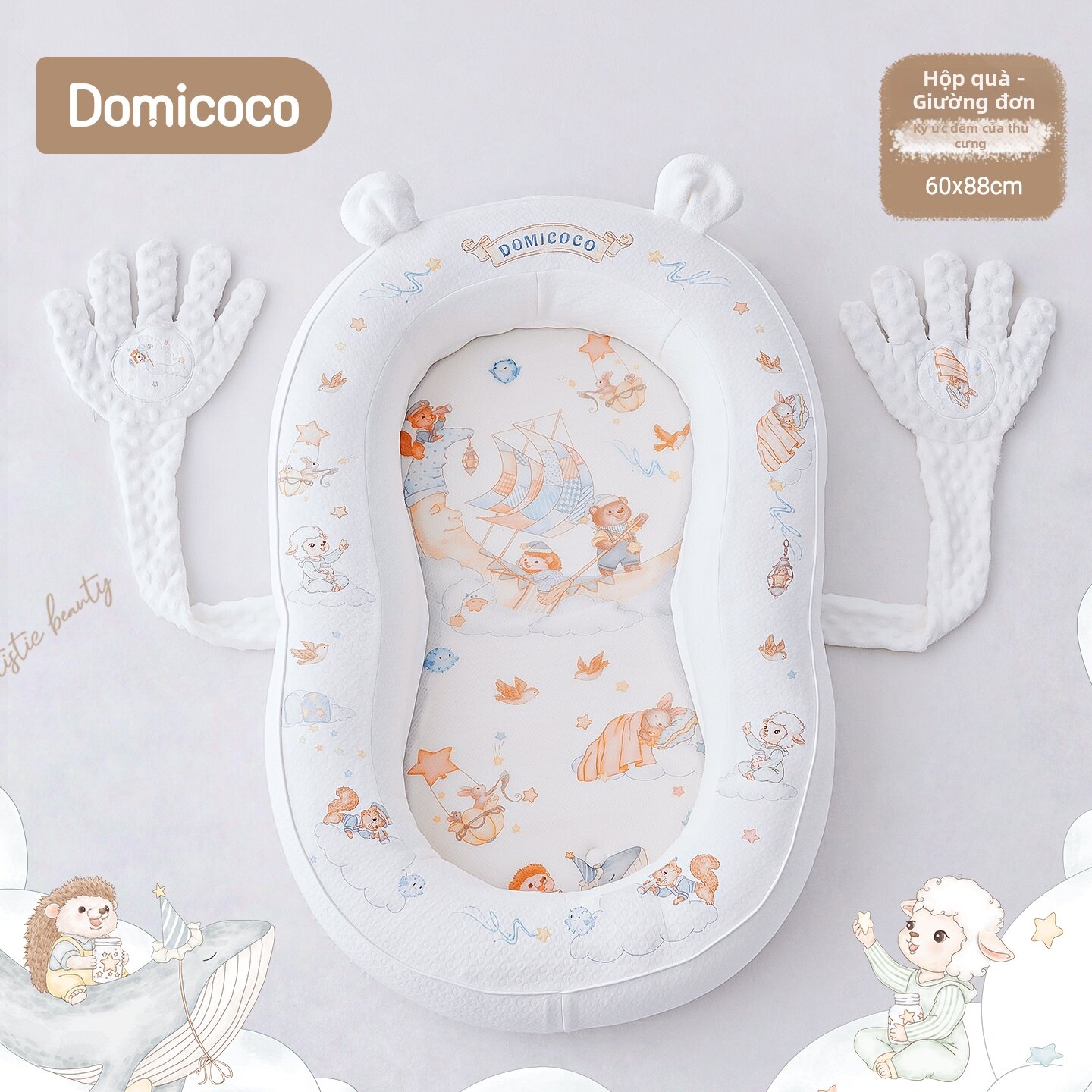 Domicoco | Giường Ngủ Bé 2-trong-1 Chống Trào Ngược Và Giảm Sốc