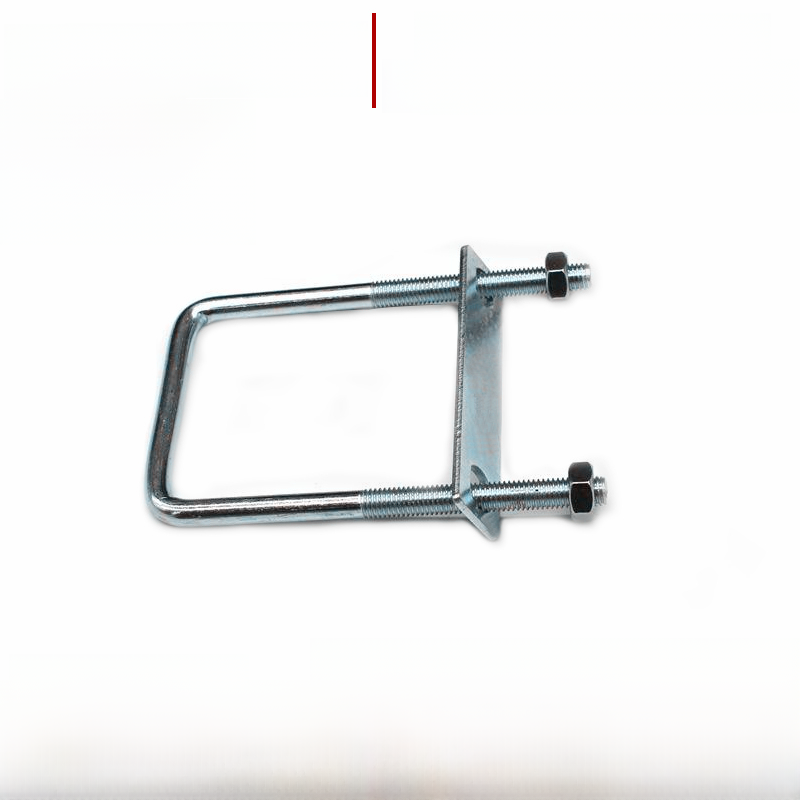 M8 Right Angle U-shaped Card U-Shaped Pipe Clamp Galvanized U-bolt Square Card Rectangular Buckle Pipe Clamp Hoop U-Shaped Card