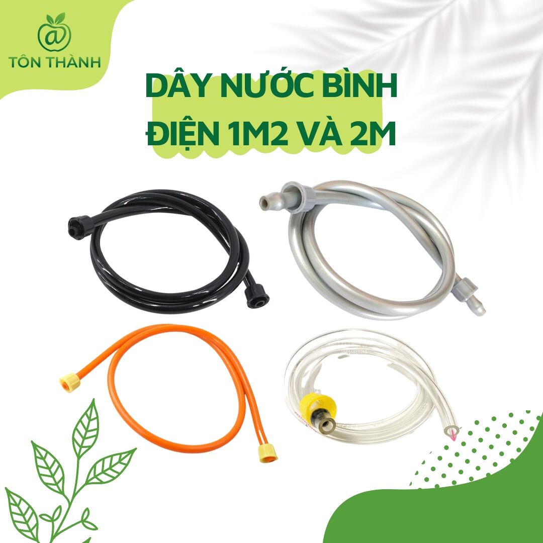 Dây nước dây dẫn bình xịt điện 1m2 2m ren trong 18mm nhựa pvc dẻo