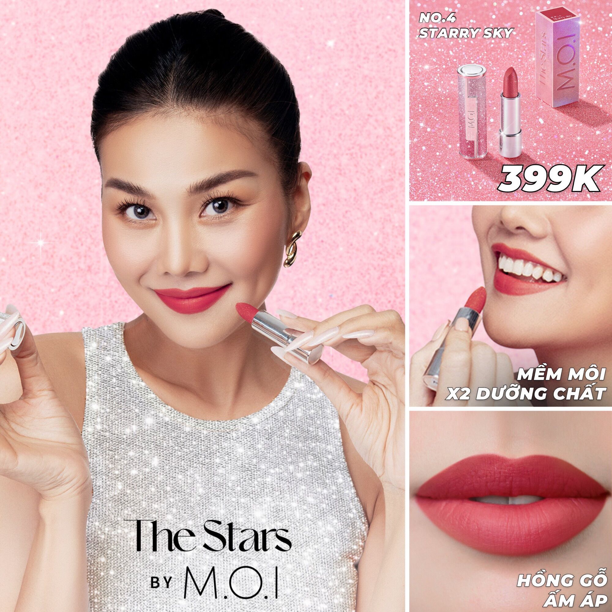 Son Thỏi M.O.I x CÔNG TRÍ Son Hồ Ngọc Hà MOI COSMETICS