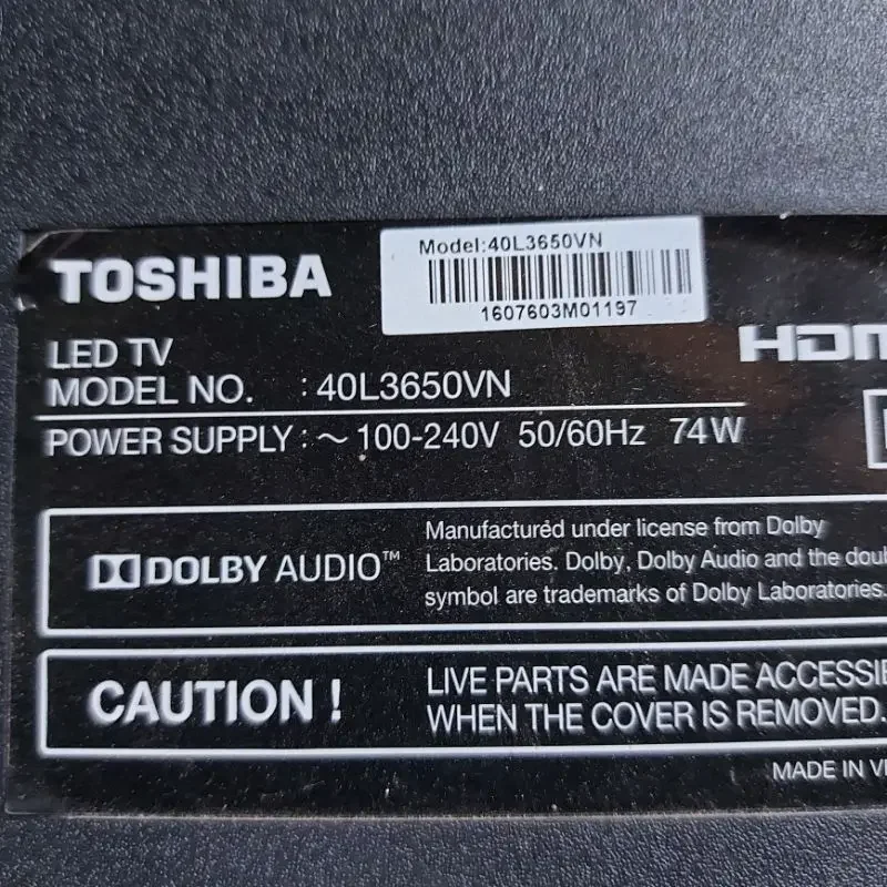 Bo mạch tivi TOSHIBA 50L3650VN.