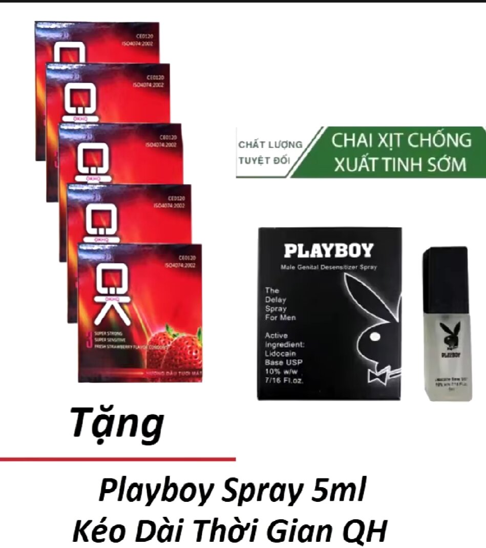 1 cái Bao cao su Ok + Tặng kèm chai xịt play boy 5 ml chính hãng