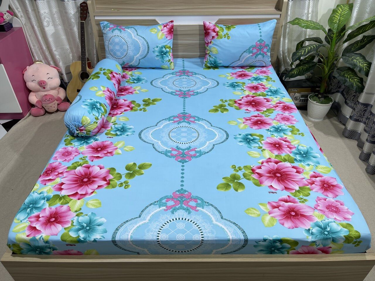 VẢI THUN IN 3D KHỔ 1m6 MAY DRA GỐI