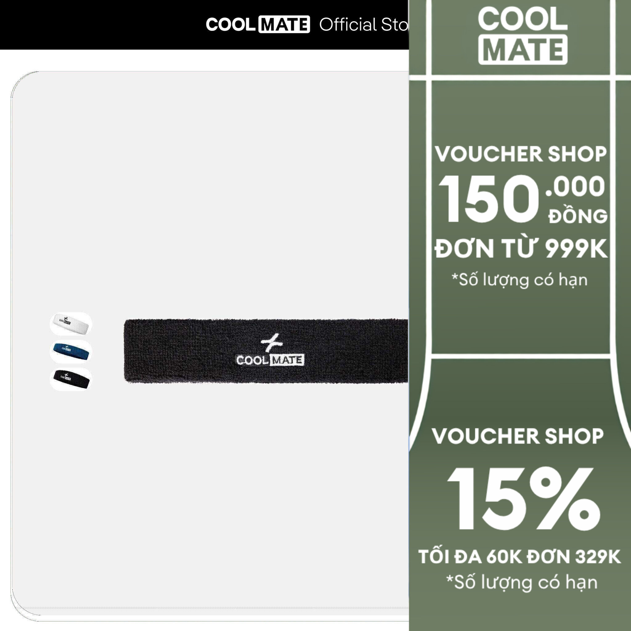 Băng đô thể thao chặn mồ hôi Headband mềm mại thấm hút Coolmate