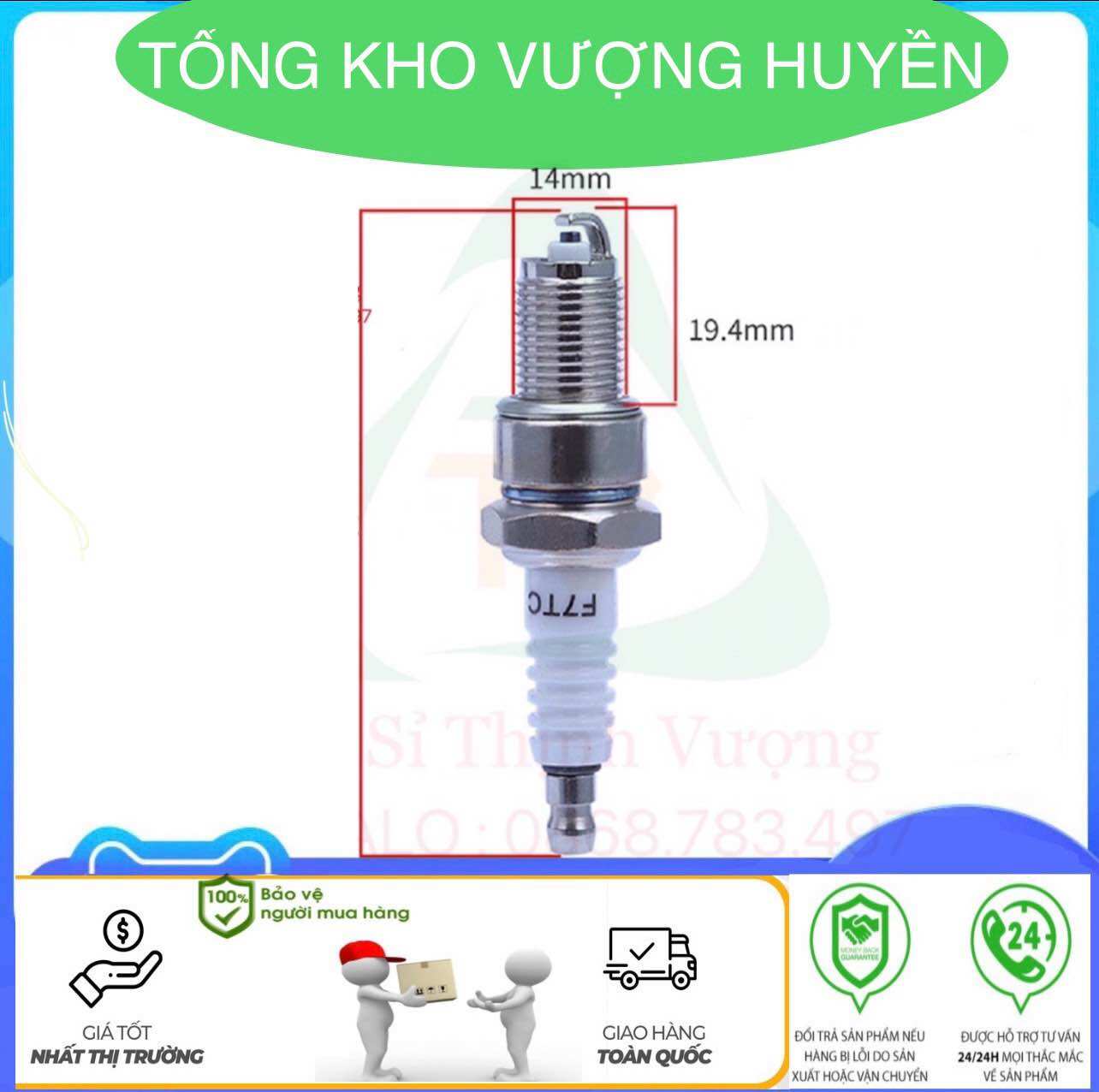 Bugi Buri máy xăng đầu nổ 5.5 / 6.5 HP (Phụ tùng máy xăng)