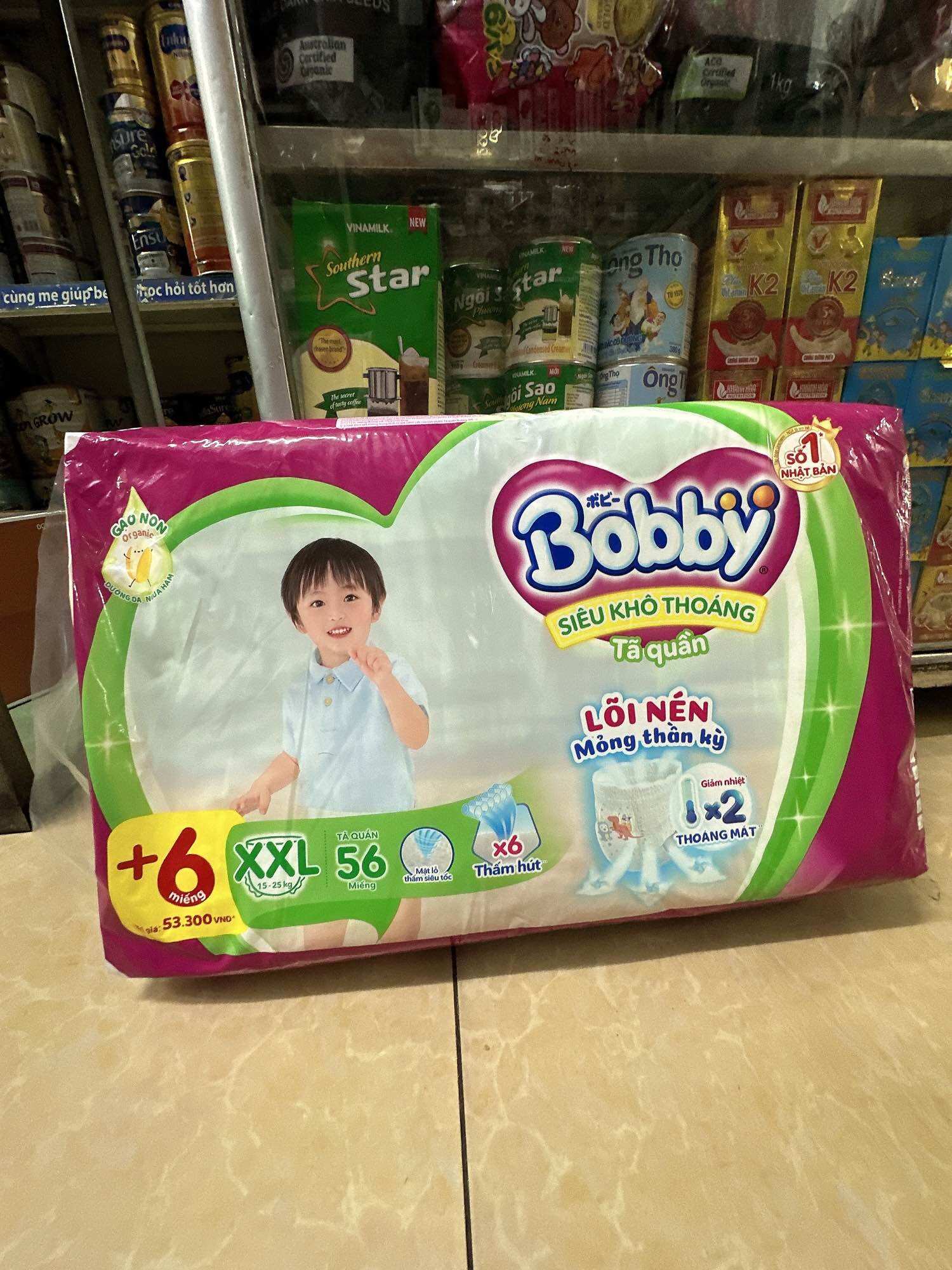 Tã quần BOBBY Size XXL 56 Miếng (12-25kg)