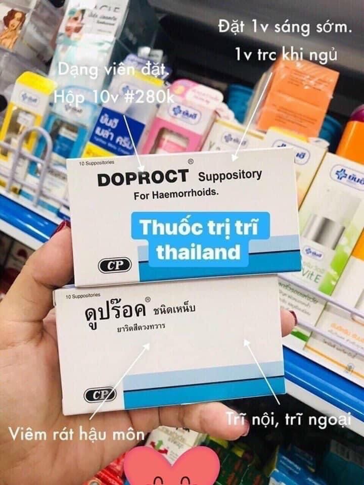 viên đặt trĩ doproct hộp 10 viên