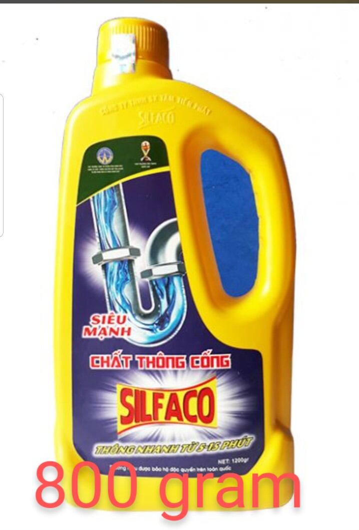 Combo 3 Chai Thông Cống Cực Mạnh Silfaco 800gram ( Cam kết chính hãng)