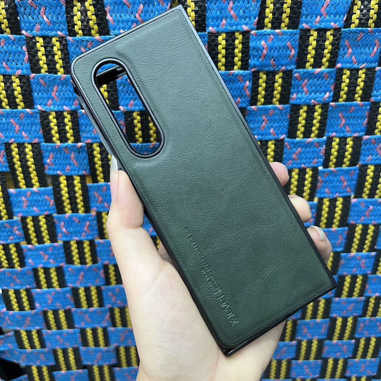 Case ốp lưng Samsung Z fold 4 kiểu da thời trang ôm máy hàng công ty