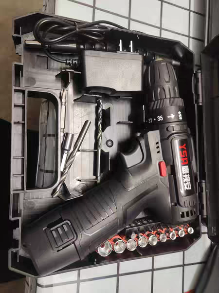 Máy khoan pin 12V khoan bắt vít gia dụng + bộ đầu phụ kiện