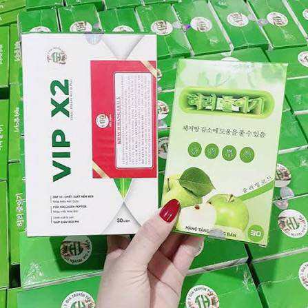   RẺ VÔ ĐICH  Giảm cân VIP X2 Tiến Hạnh phiên bản VIP giảm mạnh liệu trình 30 viên kèm khoá cân táo 