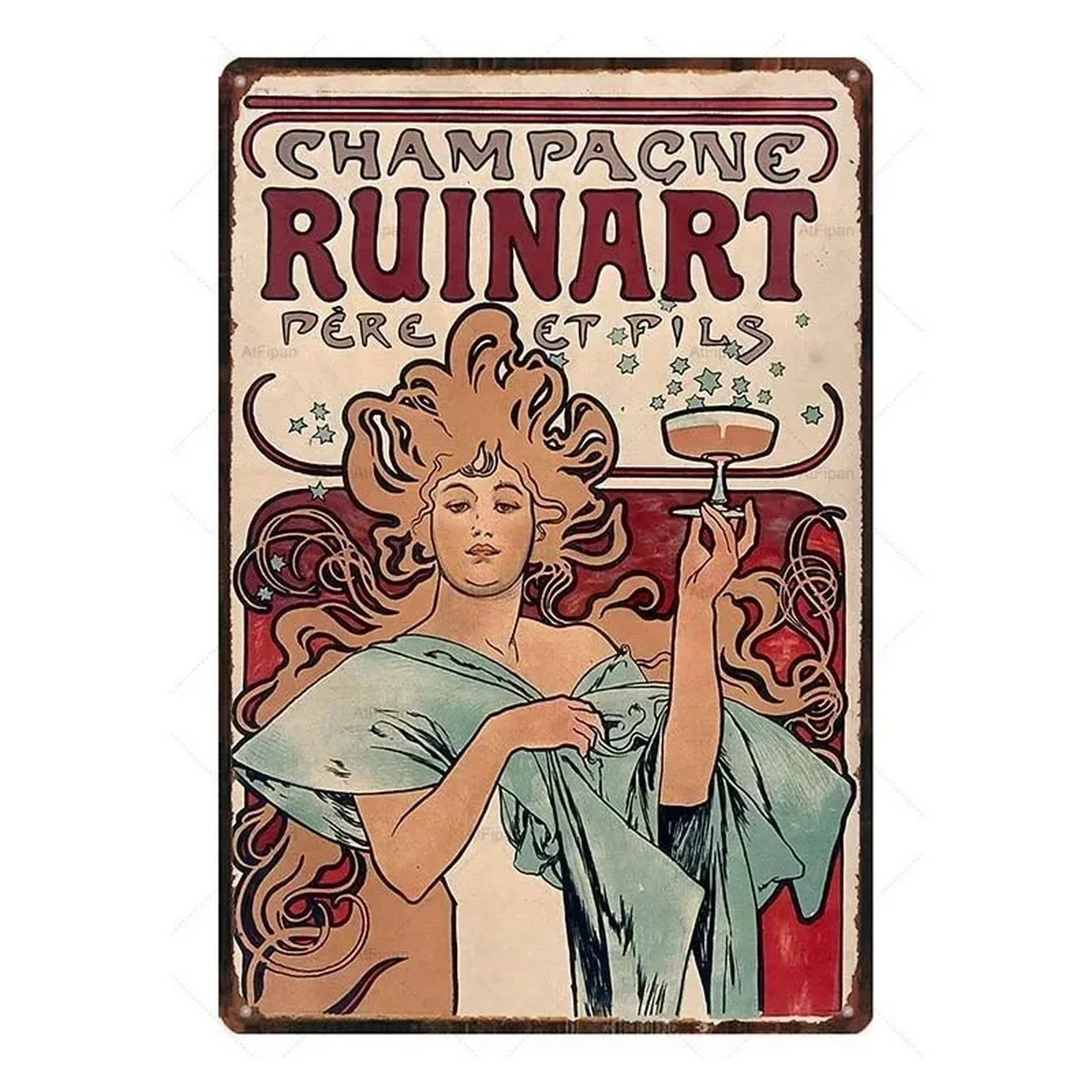 Vintage Champagne Kim Loại Tín Hiệu Cinzano Nghệ Thuật Poster Sắt Tranh Treo Tường Trang Trí Mảng Bám Cho Người Động Nhà Cafe Vườn Câu Lạc Bộ thanh