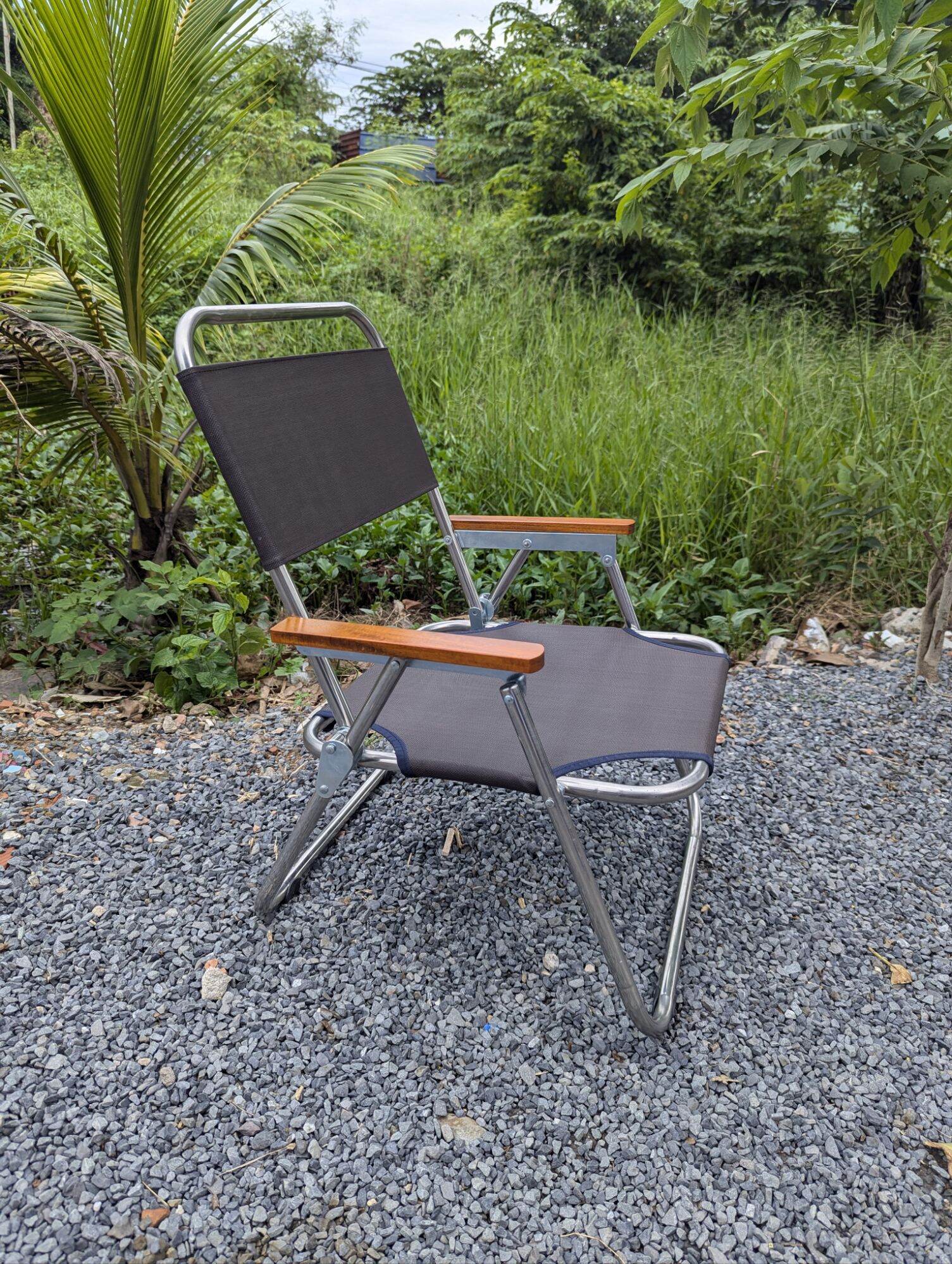 Ghế picnic tay vịn gỗ ( Combo 2 ghế + 1 bàn Mặt CNC )