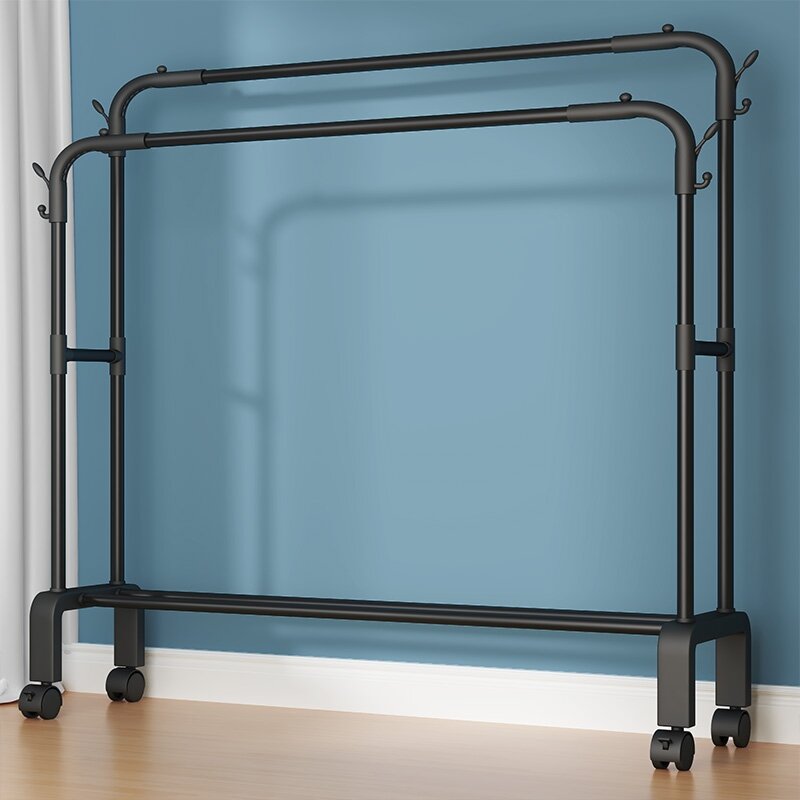 Portable Double Rod Standing Clothes Rack Giá 166,000 Đồng*Miễn phí vận chuyển