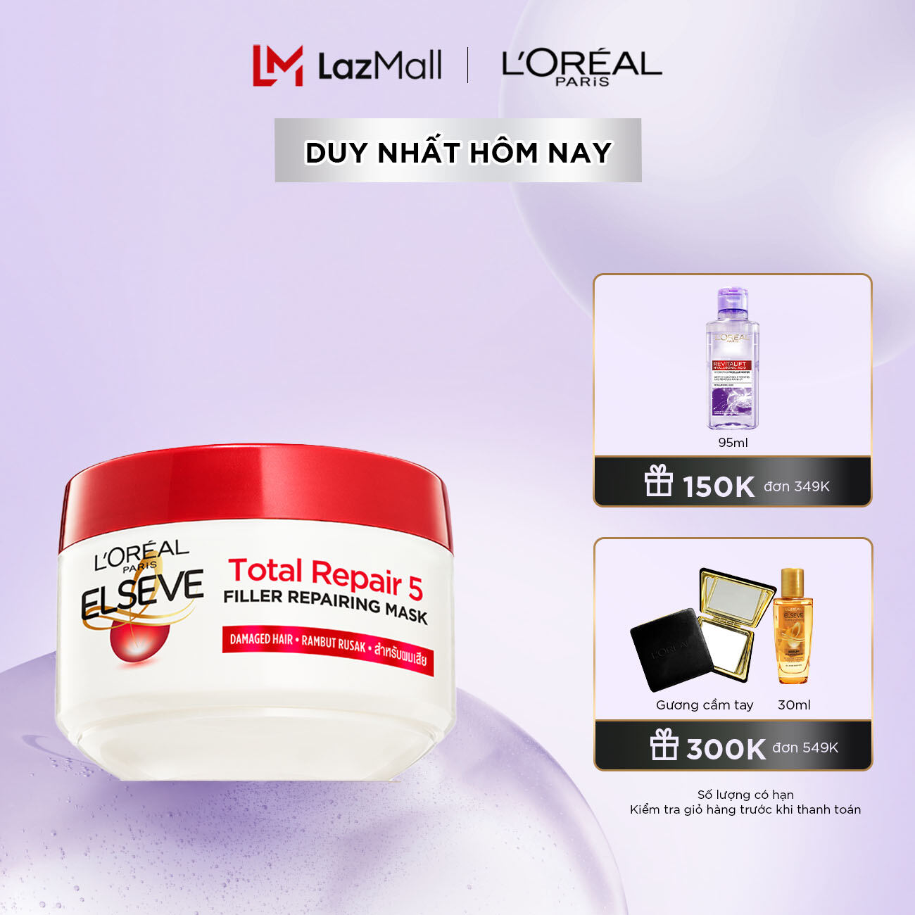 Kem ủ phục hồi tóc L'Oréal Paris Total Repair 5 200ml