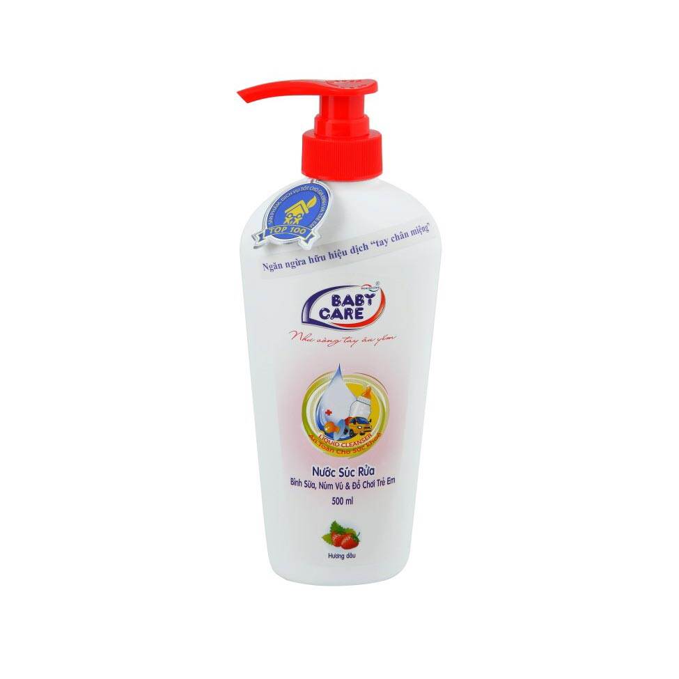 [DATE MỚI] Nước rửa bình sữa núm vú đồ chơi Baby Care 500ml