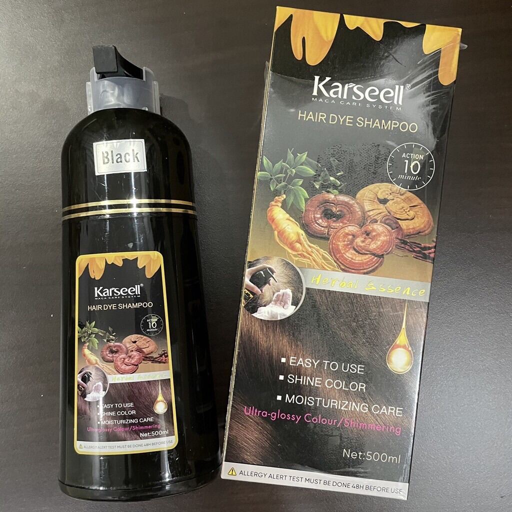 Dầu Gội Đen Tóc Thảo Dược Karseell Hair Dye Shampoo 500Ml( Đen Và Nâu)