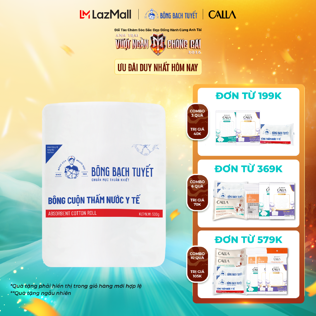 Bông y tế Bạch Tuyết 500gr - M