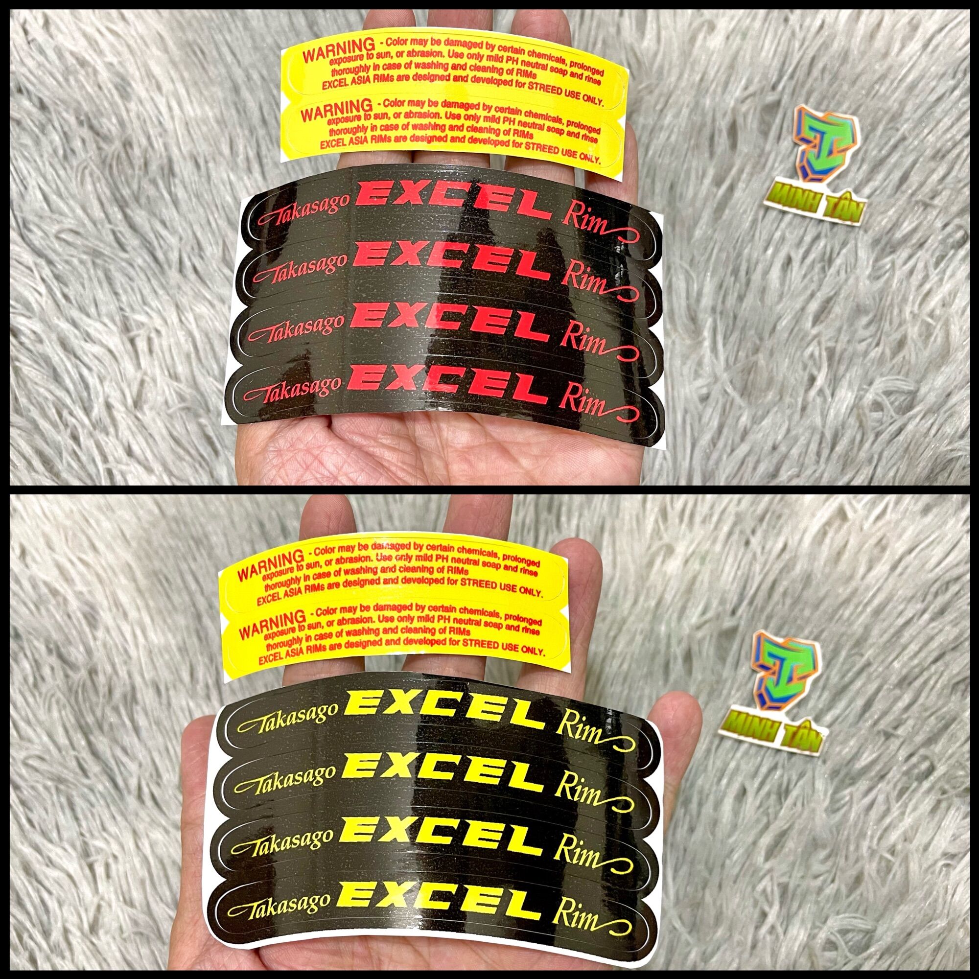 Bộ 6 tem Excel Rim nền đen
