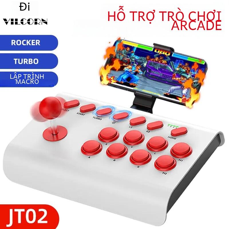 Không Dây Retro Arcade Tay Cầm Chơi Game USB Di Động Joystick Cho PS4/PS3 Android IOS Điện Thoại Di Động Street Fighter Điều Khiển Nút Bấm Lớn