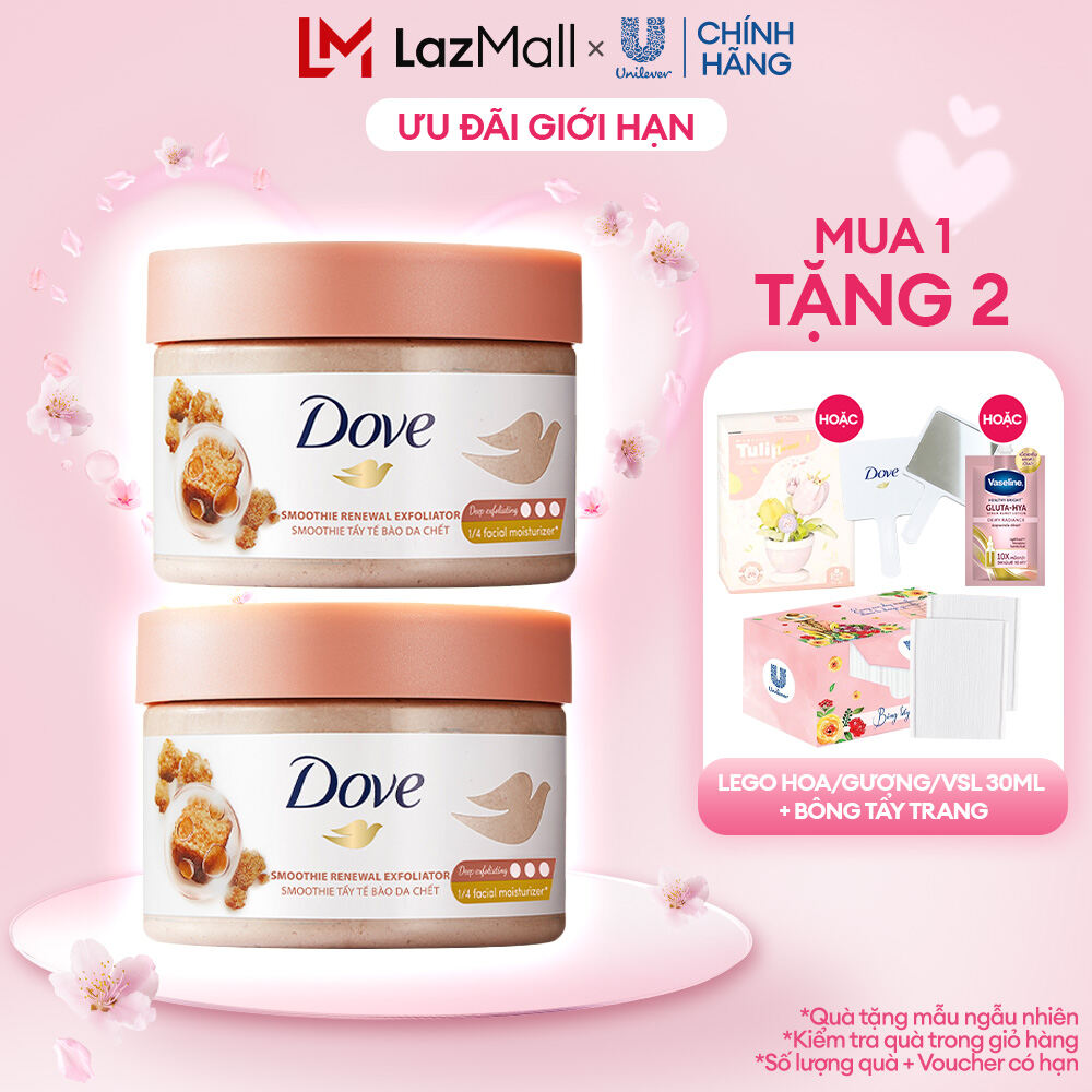 Combo 2 Tẩy Da Chết Dưỡng Ẩm Toàn Thân Dove Đường nâu & hương dừa 298g x 2