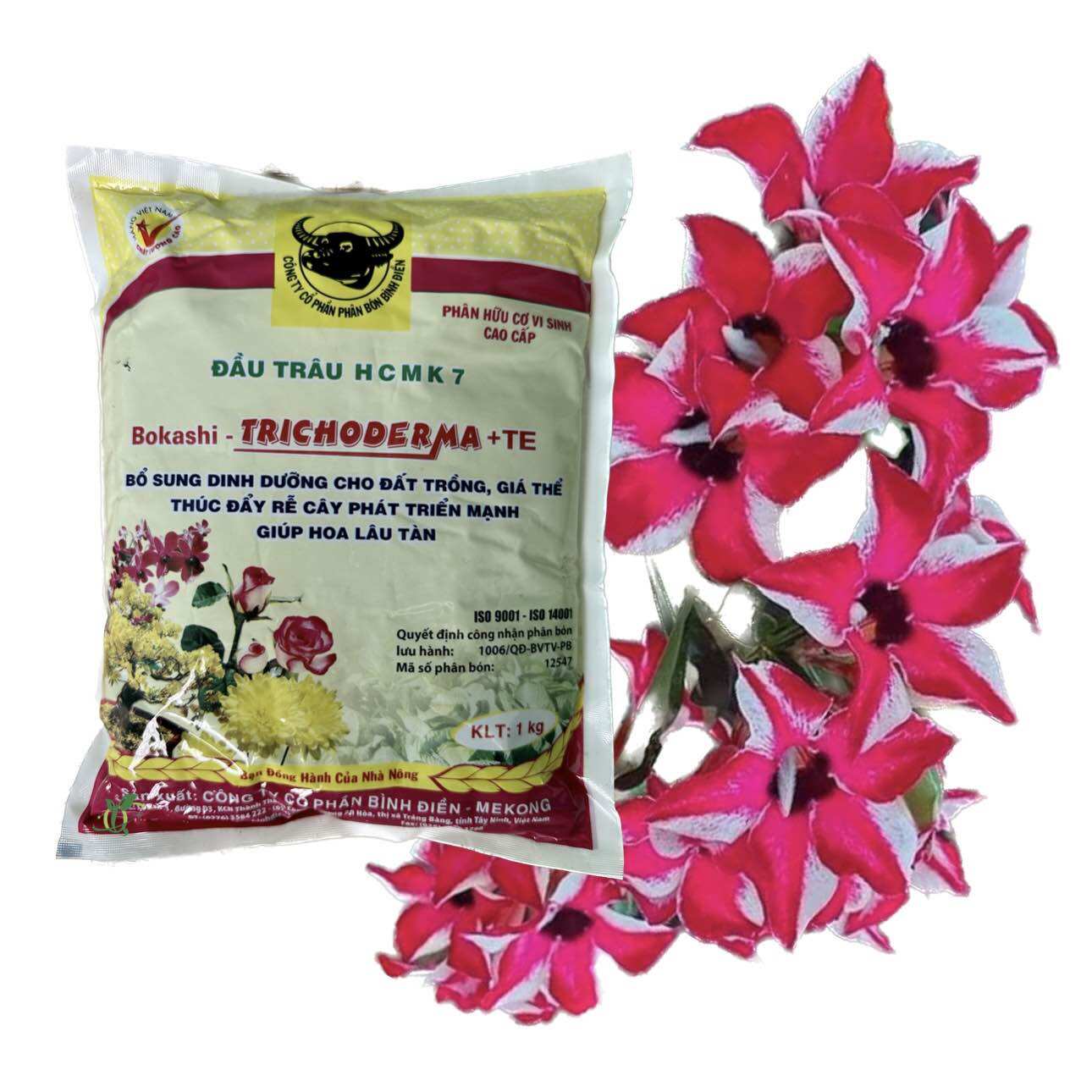 Phân vi sinh hữu cơ trichoderma -chuyên hoa, cây cảnh đầu trâu hcmk 7,gói 1 ký