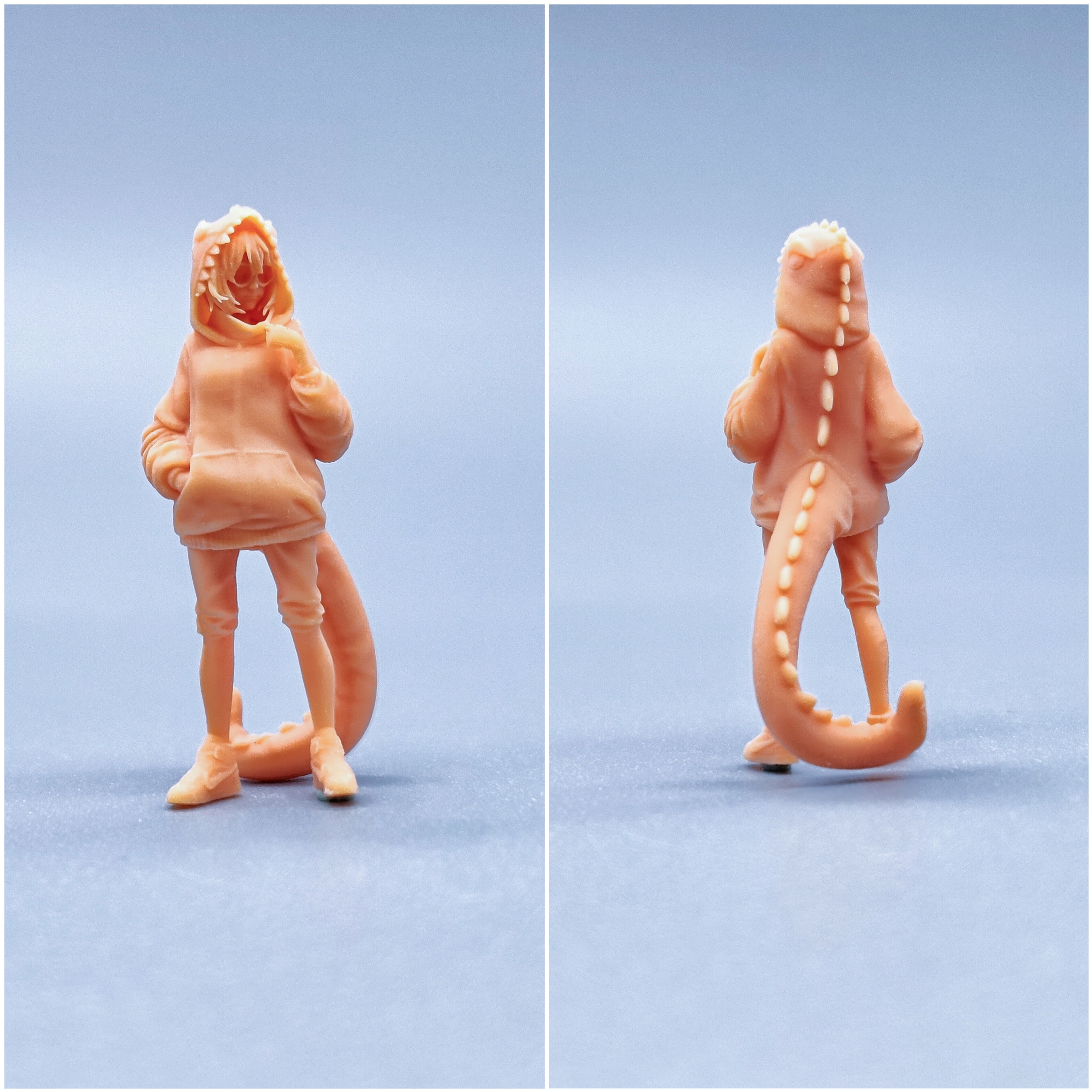 Eh Model 1:64 Girl Dinosaur Pyjama Standing Micro Figure Eh Model 1:43 White Miniature Figure Dinosa