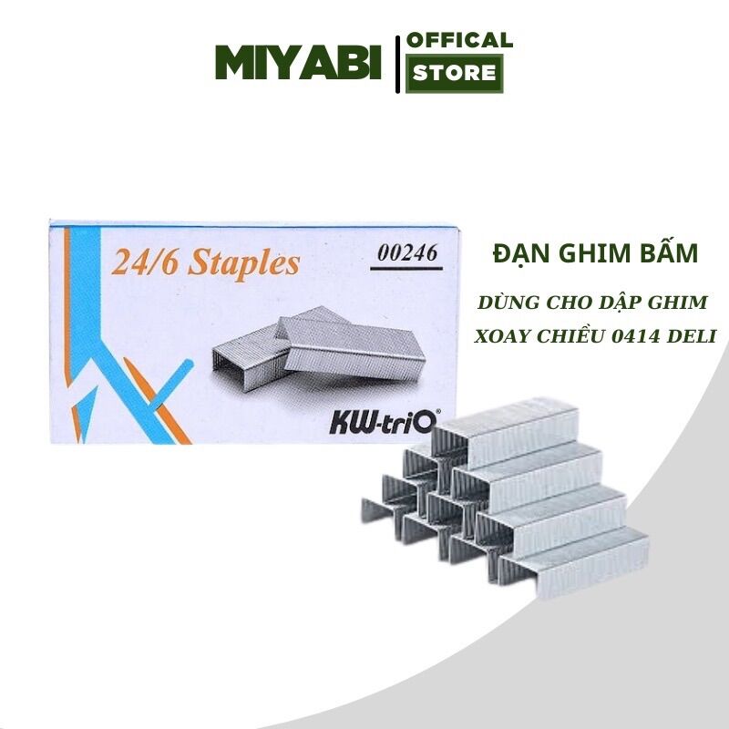 Đạn ghim bấm số 3 24/6 1000pcs - kim bấm trung 1 hộp - ghim bấm giá rẻ - miyabi store
