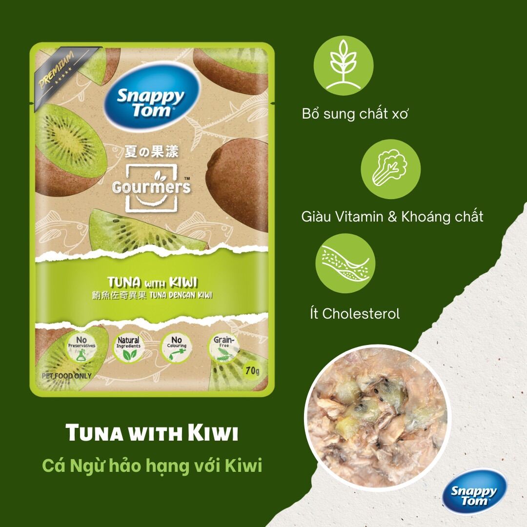 Thức ăn pate cho mèo vị trái cây Snappy Tom bịch 70 gr