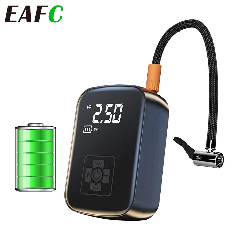 Eafc 150psi Ô Tô Không Khí Điện Máy Bơm Hơi Lốp Xe Bơm Đa Năng Cho Xe Đạp Xe Máy Thuyền Lốp Xe Bóng 12V/7.4V