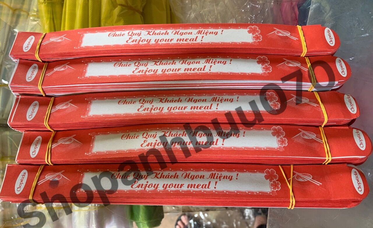 100 -500 cái túi giấy bọc đũa bày tiệc