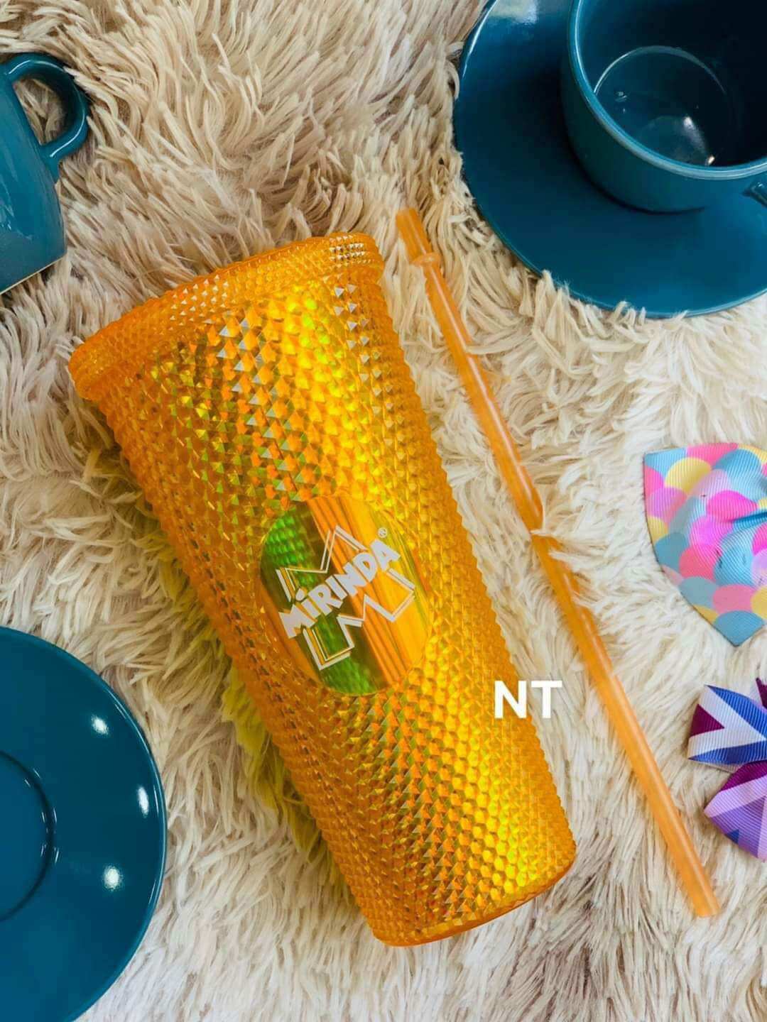 Ly kim cương hai lớp 700 mL kèm ống hút