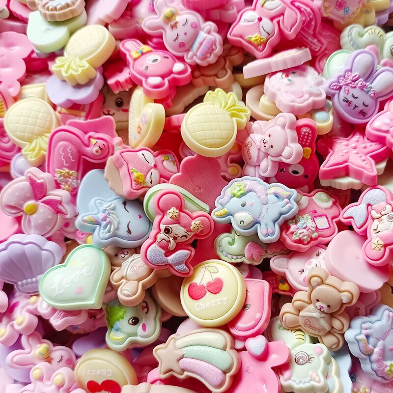Set 10 Charm nhựa cứng dễ thương