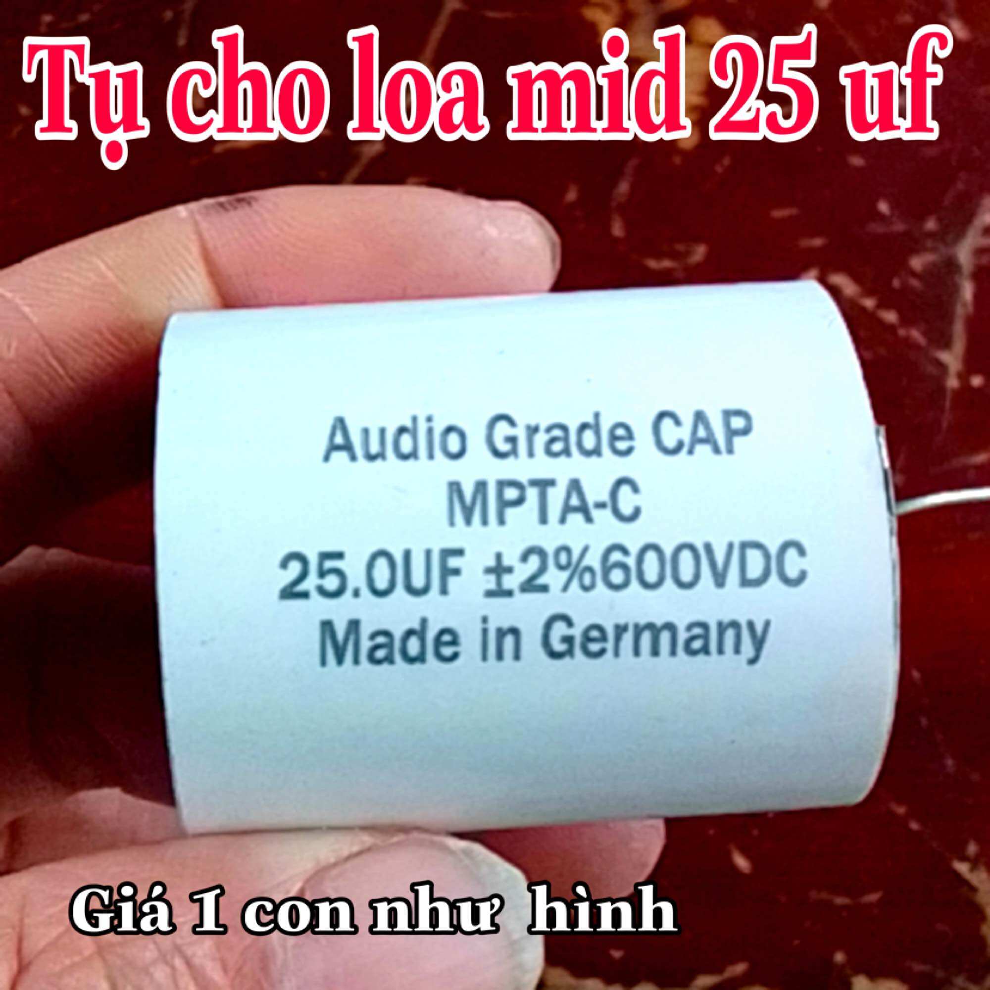 Tụ loa mid 25uf . audio grade cap 600vdc