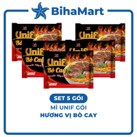 [SET 5 GÓI] - UNI-PRESIDENT - Mì Unif hương vị Bò Cay (75g/gói) - Mì Unif gói bò cay Mì gói bò cay Unif Mì ăn liền Unif