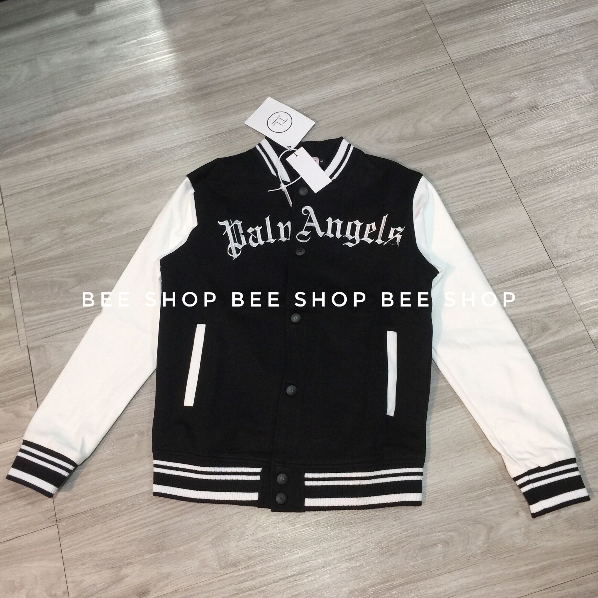 Áo Bomber Nam Palm In Hình Gấu Sau Lưng - Áo Khoác Thu Đông Nam Nữ Chất Liệu Dạ Nỉ 2 Lớp - Bee Shop