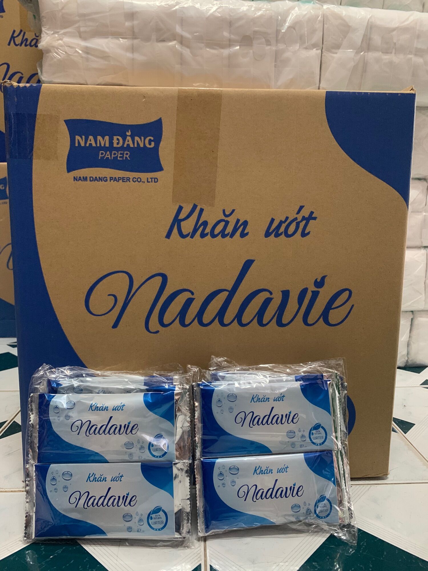 COMBO 100 CÁI KHĂN LẠNH XANH BIỂN DÀY NADAVIE