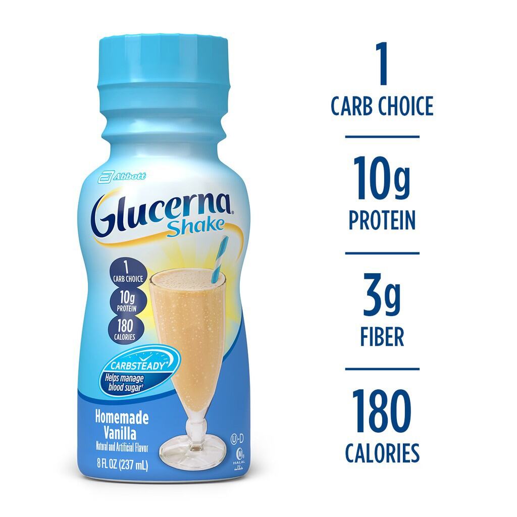 Sữa nước Abbott Glucerna Shake Vanilla hương vani cho người tiểu đường mỗi chai 237ml của Mỹ