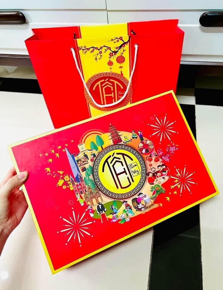 SET QUÀ TẾT SUM VẦY VIP SANG CHẢNH 2 tầng, 8 hộp