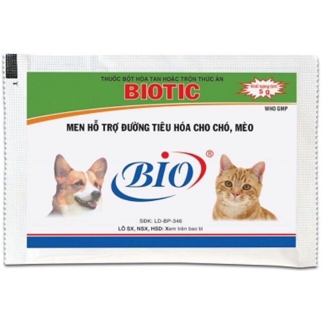Men hỗ trợ tiêu hoá cho chó mèo BIOTIC gói 5gr