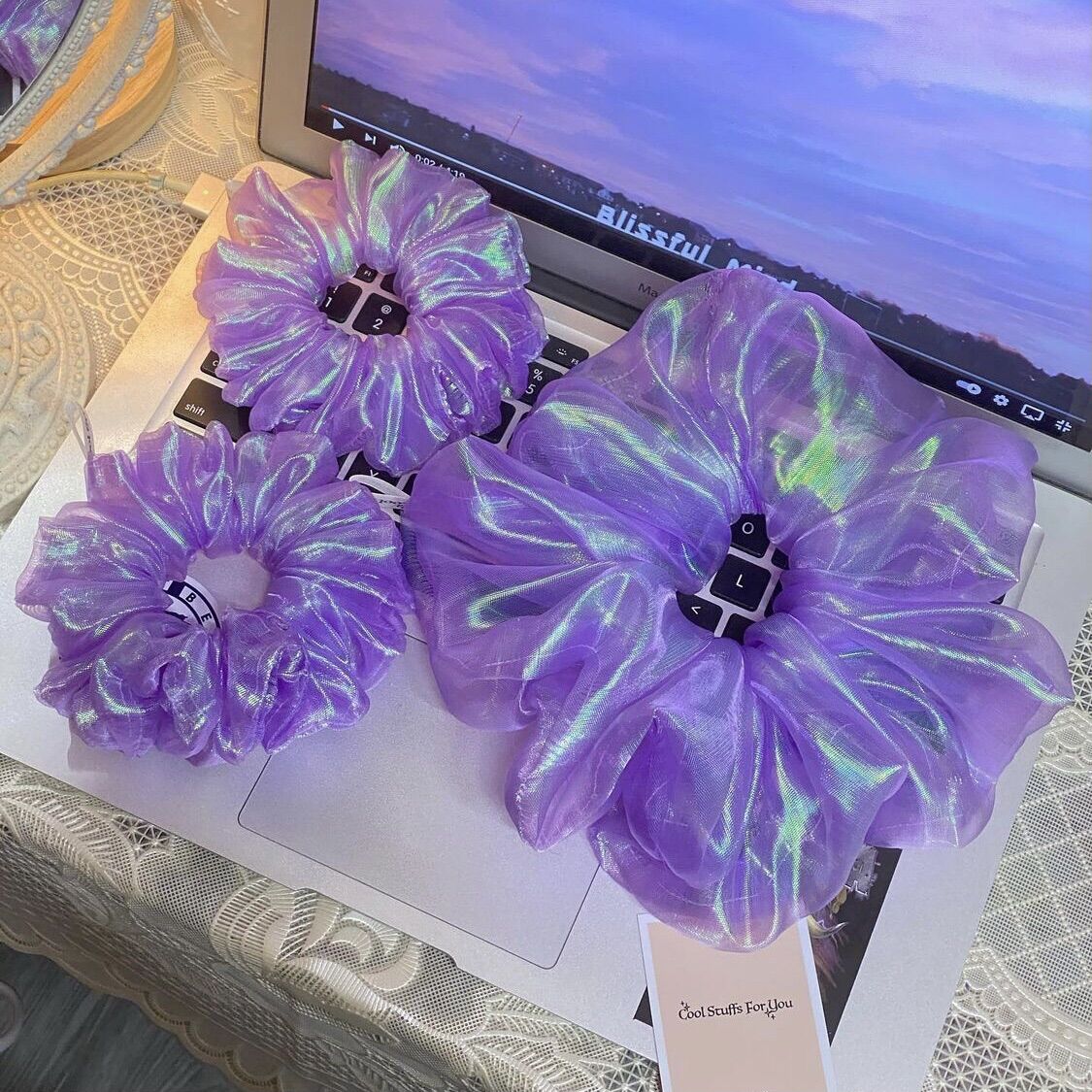 Đồ buộc tóc scrunchie màu thạch anh tím @coolstuffs4you